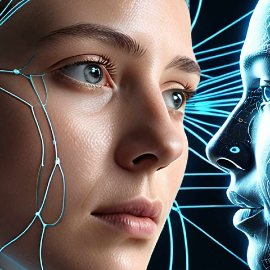 **Prompt 1: The Duality of Digital Empathy**
    "A close-up of a human face, reflecting a mix of curiosity and slight apprehension. Overlaying the face are subtle, glowing data streams and neural network patterns, symbolizing AI's analysis of emotions. The background suggests a futuristic digital interface, with elements hinting at both personalized assistance and the abstract notion of AI 'understanding.' Emphasize the delicate balance between connection and intrusion. High-tech, contemplative mood, 8k, cinematic."